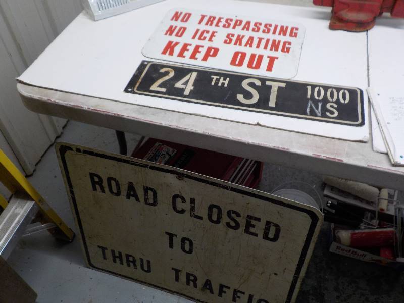 lot 3653 image: 3 metal man cave signs