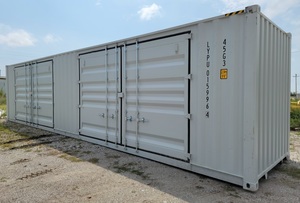 lot 1894 image: 2024 40 Long High Cube Container with Two (2) Side Double Doors - Used One Time To Ship To Mother Road Auctions & Sales Retail $15,749 -Our Forklift Can Load Container on a Trailer