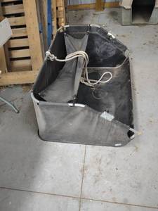 lot 1111 image: agri-fab lawn sweep 38 in with canvas grass catcher for a yard sweep 41 in wide 30 in deep 22 in tall