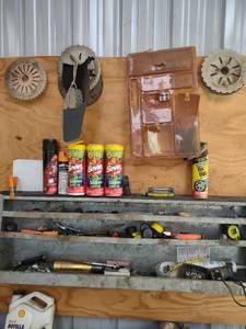 lot 1155 image: galvanized shelving contents and everything above