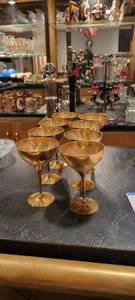 lot 2123 image: 8 Vintage brass goblets