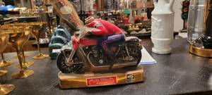 lot 2126 image: Motorcycle decanter heads missing