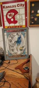 lot 2156 image: 16  20 glass hummingbird window.