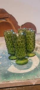 lot 2297 image: 7 Vintage whitehall green tea glasses