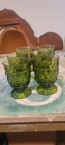 lot 2298 image: 6 whitehall green goblets.