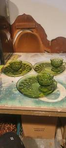 lot 2299 image: 3 vintage whitehall green. Party tray