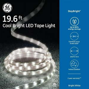 lot 2316 image: GE StayBright 19.6 ft Cool Bright 240-Count LED Tape Light Bright White