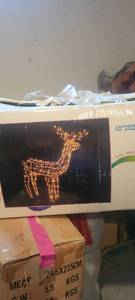 lot 2345 image: 3 dimension 48 inch. Dear lighted sculpture for indoor or outdooris.