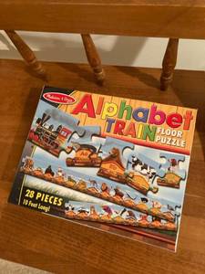 lot 3115 image: 28 piece giant alphabet, train floor puzzle complete