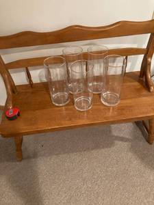 lot 3145 image: 5) 12 x 5 inch glass Vases