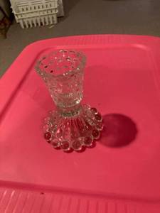 lot 3164 image: Clear Glass candleholders