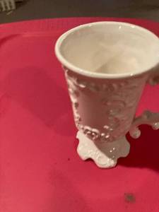 lot 3169 image: 5 12 white ceramic goblet