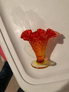 lot 3180 image: 3 34 orangered Vase