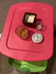 lot 3183 image: 1) used candles 1 battery operated candle and battery operated light