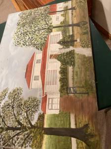 lot 3213 image: 36 x 24 painting of a house