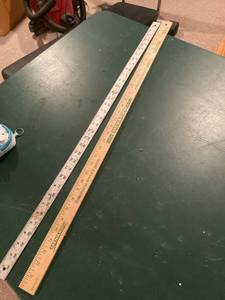 lot 3273 image: 2) yardsticks one metal one wood