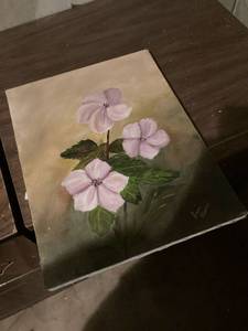lot 3286 image: 14 x 11 painting a flower