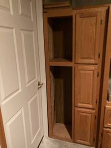 lot 3349 image: 29 x 72 inch cabinet with shelves ( shelves on top of cabinet