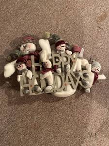lot 4007 image: happy holidays family of snowman