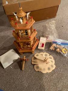lot 4027 image: wood nativity carousel collector item with instructions