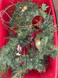 lot 4029 image: christmas tree strips with ribbon and ornaments
