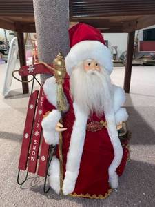 lot 4054 image: santa clause doll with sled