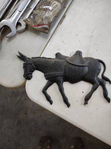 lot 1246 image: 13 inch by 9 inch metal donkey
