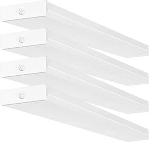 lot 20006 image: 4 Pack 4FT LED Wraparound Light 40W 4 Foot Shop Lights for Garage, 2-lamp 32W Fluorescent Equiv. 4400lm 4000K Wrap Light, Flushmount Office Ceiling Fixture ETL Listed