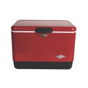 lot 20013 image: Coleman Cooler  Steel-Belted Cooler Keeps Ice Up to 4 Days  54-Quart Cooler for Camping, BBQs, Tailgating & Outdoor Activities