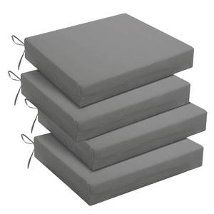 lot 20015 image: downluxe Outdoor Chair Cushions Set of 4 for Patio Furniture, Waterproof Square Corner Patio Chair Cushions with Ties, Memory Foam Outdoor Seat Cushion, 18.5 X 16 X 3, Light Grey