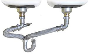 lot 20027 image: Snappy Trap 1 12 All-In-One-Drain Kit for Double Bowl Kitchen Sinks