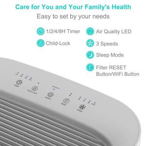 lot 20028 image: HIMOX HEPA 13 Air Purifiers for Pets Allergies Home Large Room up to 2690 Ft�,Air Filter Cleaner Remove 99.99% Smoke Dust Mold Pet Hair Odors Pollen WiFi PM 2.5 Air Quality Monitor, Auto Mode