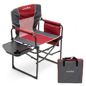 lot 20038 image: SUNNYFEEL Camping Directors Chair, Heavy Duty,Oversized Portable Folding Chair with Side Table, Pocket for Beach, Fishing,Trip,Picnic,Lawn,Concert Outdoor Foldable Camp Chairs