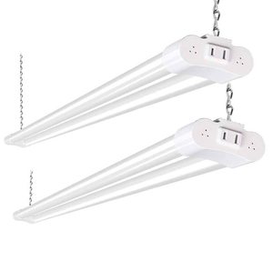 lot 20050 image: 2 Pack 45.5 inchesLinkable LED Shop Light for Garage, 4400lm, 45.5 inches 42W Utility Light Fixture, 5000K Daylight LED Workbench Light with Plug, Hanging or Surface Mount, White - ETL(POWER ON)