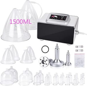 lot 20058 image: Vacuum Therapy Machine with 1500ML Large Cups, Vacuum Cupping Machine, Vacuum Cupping Therapy Sets with 24 Vacuum Cups and 3 Pumps, 0-60 cmHg(POWER ON)