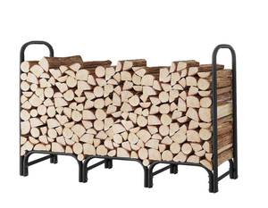 lot 20077 image: 4ft Firewood Storage Log Rack,Heavy Duty Indoor Outdoor Log Holder,Black