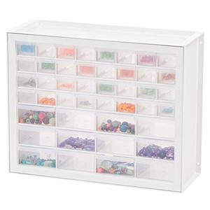 lot 20081 image: IRIS USA Craft Cabinet Storage, Screw Organizer, Hardware Storage Organizer, 44 Drawer Parts Cabinet, Art Storage Cabinets, Small Parts, Nuts and Bolts, Tool Storage, Scrapbook Art Hobby - White
