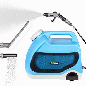 lot 20082 image: Enercamp Multipurpose Portable Spray Washer with Water Tank 4 Types Nozzle - High-Pressure Water - Integrated Roller Wheels
