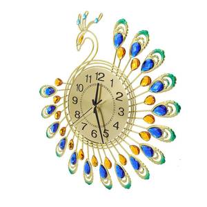 lot 20087 image: Iron Modern Wall Clock, Wall Clock Clock Non Ticking Clock 3D Non Ticking Clock Large 3D Peacock Shape Non Ticking Silent Clock for Living Room Decor