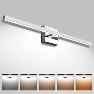 lot 20095 image: NIORSUN 31.5 inch Modern Bathroom Vanity Light Dimmable 5CCT 1260LM 18W LED Bathroom Lights over Mirror Silver Chrome Stainless Steel Wall Lighting Fixtures for Bathroom Bedroom Cabinet- ETL Certified