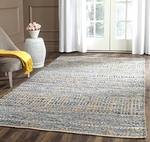 Safavieh CAP353A Cape Cod Collection Jute Area Rug, 3 by 5-Feet, Natural and Blue
