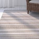 Anguila Stripe Gray/Beige Indoor/Outdoor Area Rug