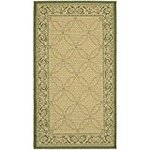 Safavieh Courtyard Collection CY1502-1E01 Natural and Olive Indoor/Outdoor Area Rug, 2-Feet by 3-Feet 7-Inch