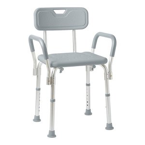 lot 27887 image: Medline - Shower Chair with Back and Padded Arms - gray