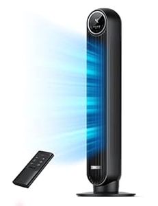 lot 27962 image: Dreo Nomad One Tower Fans for Home 24fts Velocity Quiet Cooling Fan 90° Oscillating Fans for Indoors with 4 Speeds - Black