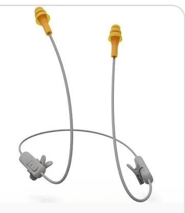 lot 68190 image: Elgin Ruckus Wireless Bluetooth Earplug Headphones, 25 dB NRR, Noise Canceling Mic, 12-Hour Battery, IP65 Sweatproof, Compliant with OSHA Hearing Safety Standards