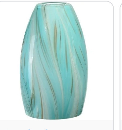 lot 68198 image: Oval Glass Lamp Shade Only Art Glass Shades for Kitchen Island pendant Lights Glass Lamp Covers Light Fixture Replacement aqua color for Mini Pendant Ceiling Lights Chandelier