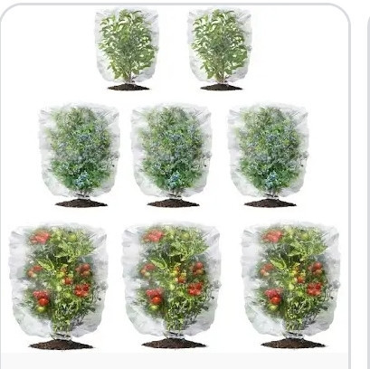 lot 68255 image: Garden Netting, 8 Pack Blueberry Tomato Plant Protection Netting Pest Barrier Mesh Plant Covers Bags with Drawstring, 3 Size Insect Bird Netting for Fruits Trees Vegetables