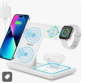 lot 24017 image: Yoxinta 3 in 1 Wireless Charging Station for iPhone, Apple Watch and Air pods
