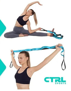 lot 24031 image: Stretching Strap with Loops - Non Elastic Stretch Band for Physical Therapy, Yoga Strap for Stretching Equipment, Stretch Bands for Exercise and Flexibility - Fascia, Hamstring & Leg Stretcher Belt